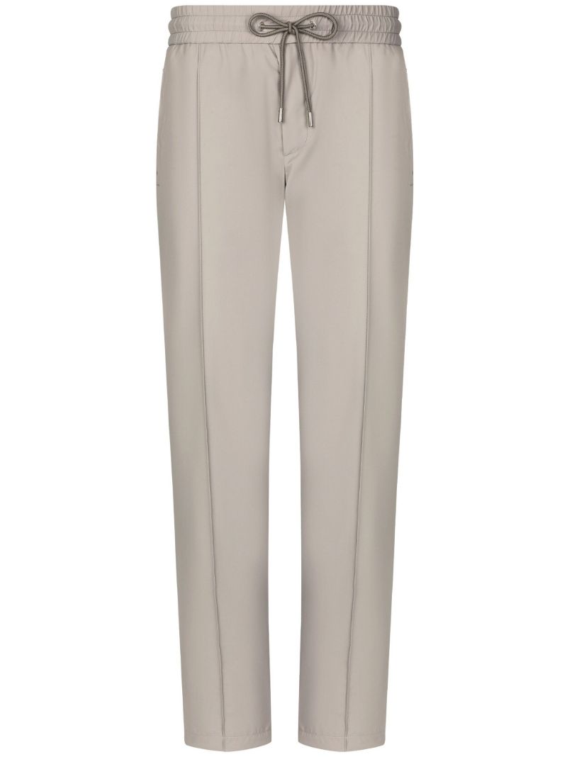 Grey Drawstring-waist Track Pants