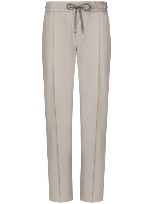 Grey Drawstring-waist Track Pants