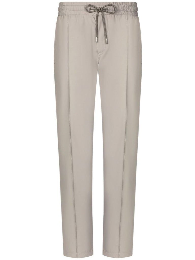 Grey Drawstring-waist Track Pants