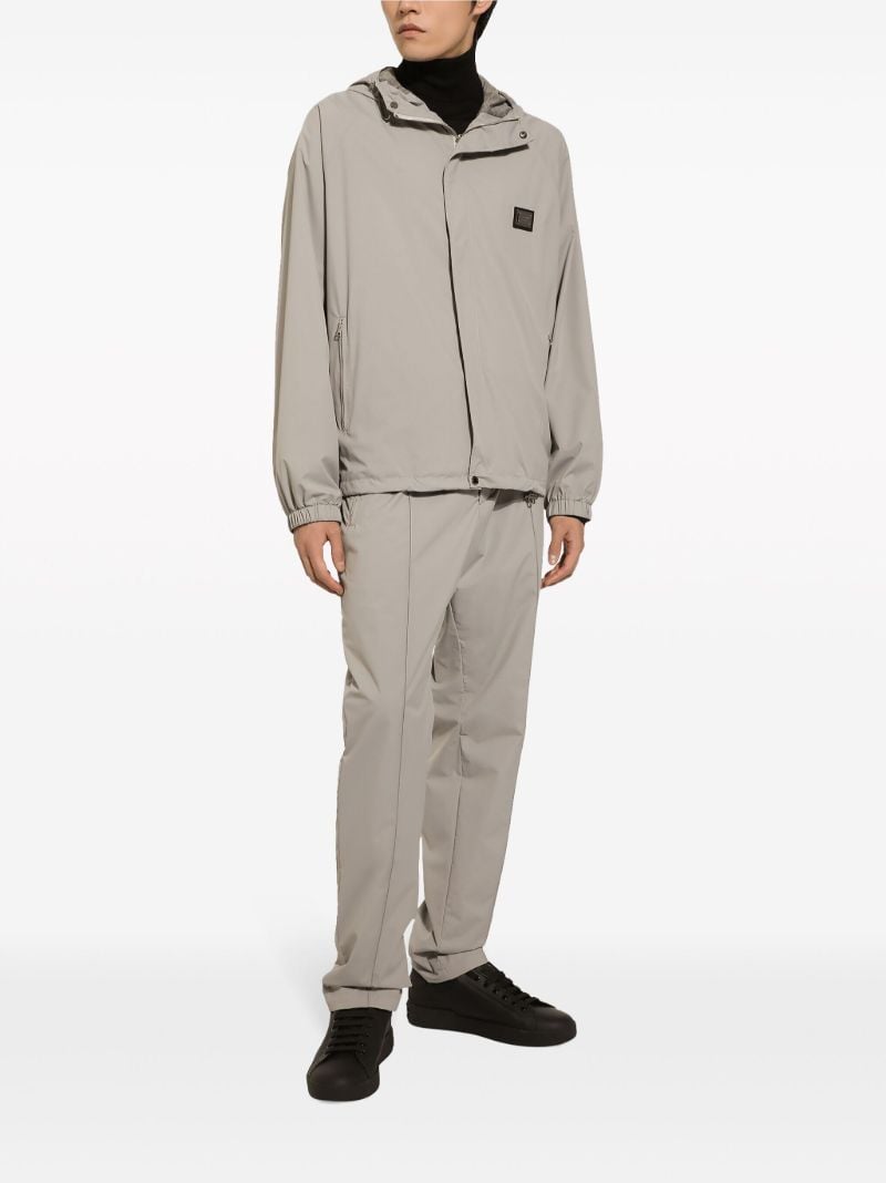 Grey Drawstring-waist Track Pants