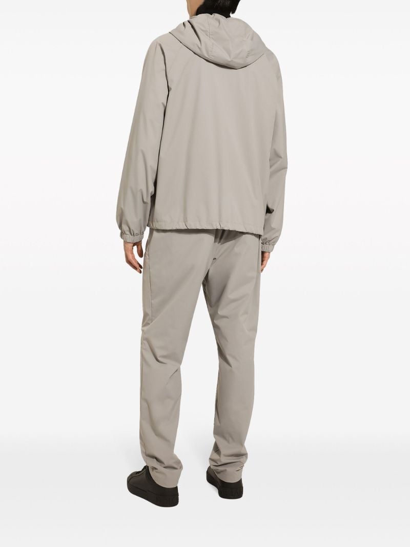 Grey Drawstring-waist Track Pants