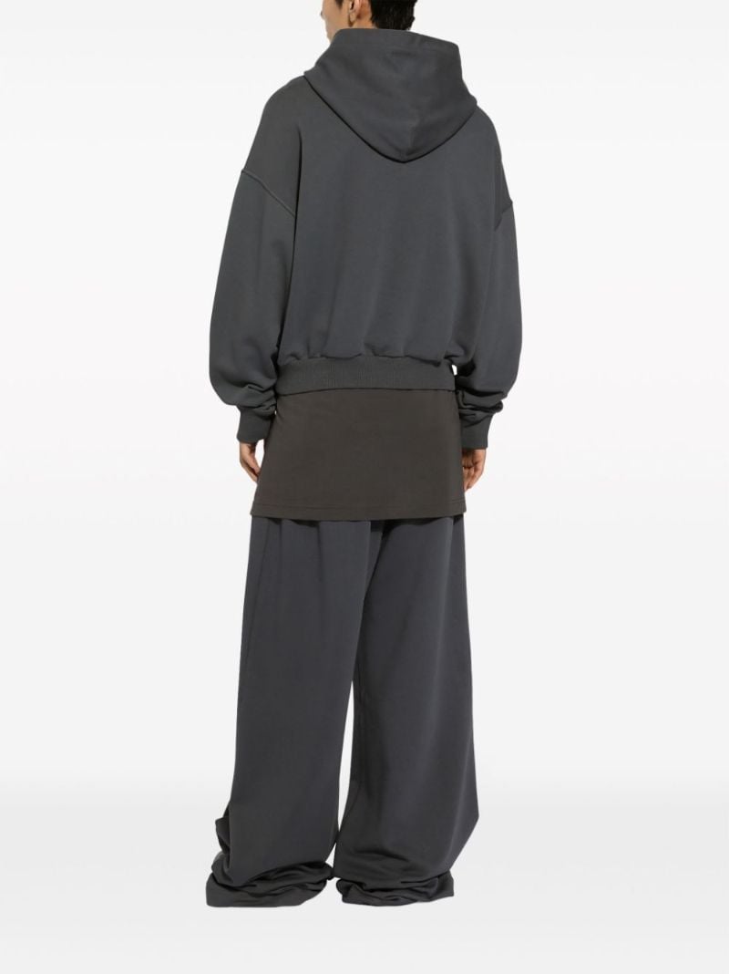 Grey Wide-leg Cotton Trousers