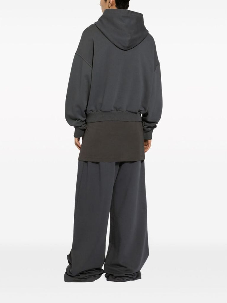 Grey Wide-leg Cotton Trousers
