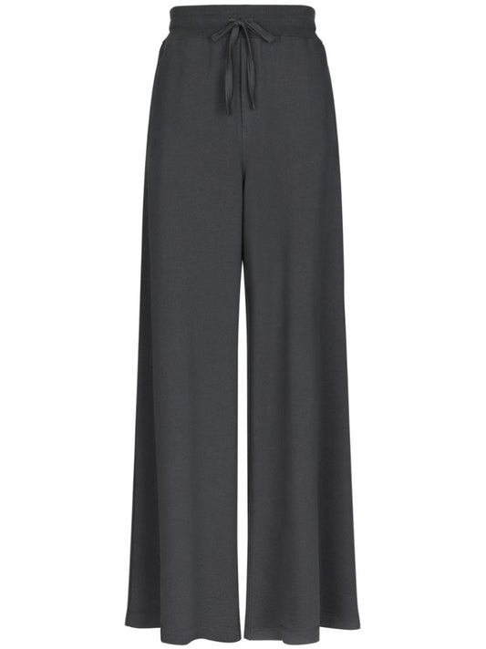 Grey Wide-leg Cotton Trousers
