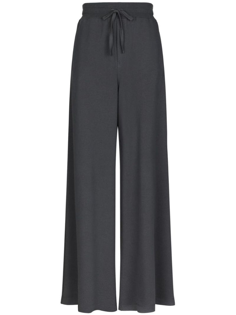 Grey Wide-leg Cotton Trousers