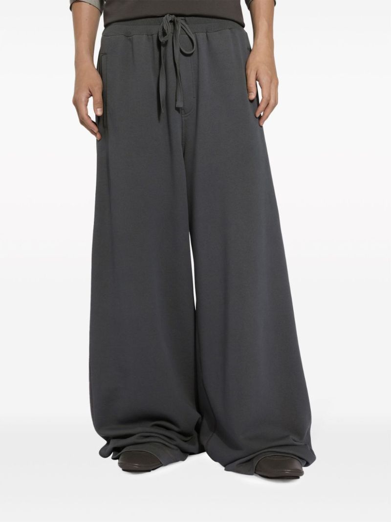 Grey Wide-leg Cotton Trousers