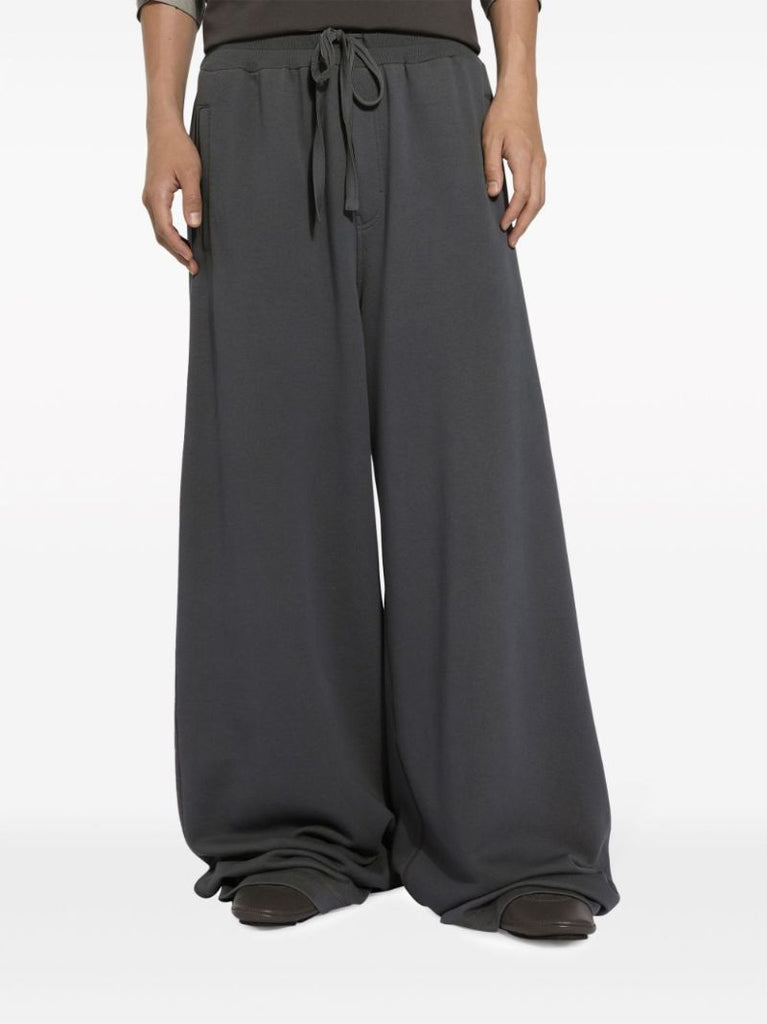 Grey Wide-leg Cotton Trousers
