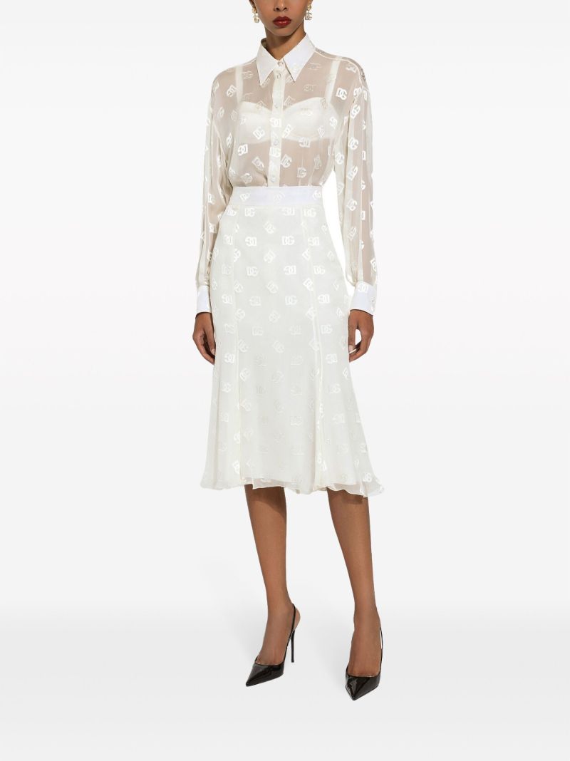 White Monogram Jacquard Shirt
