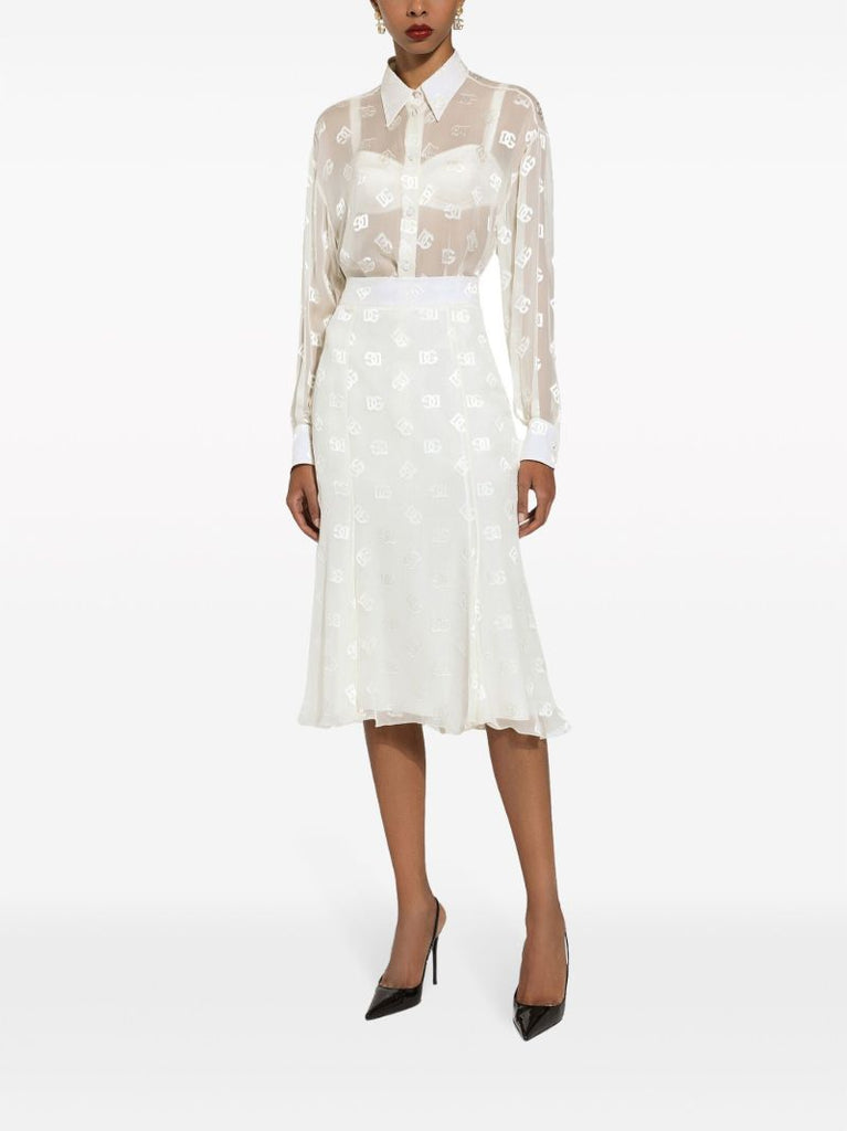 White Monogram Jacquard Shirt