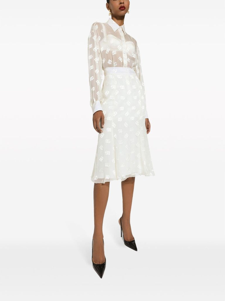 White Monogram Jacquard Shirt