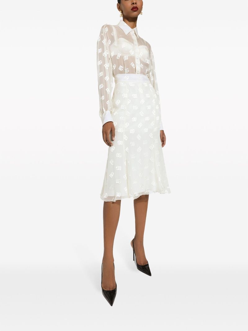 White Monogram Jacquard Shirt