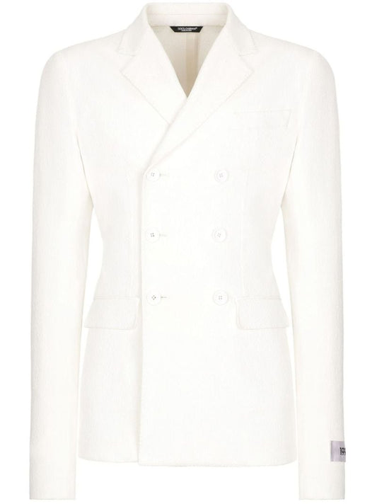 White Double-breasted Blazer
