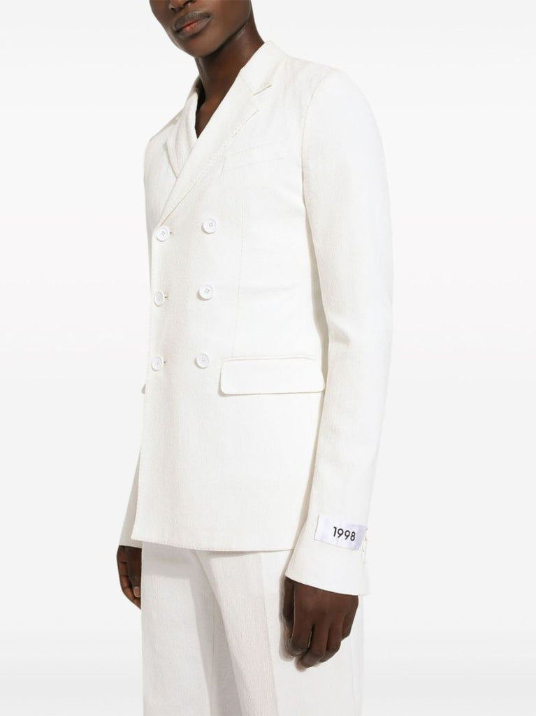 White Double-breasted Blazer