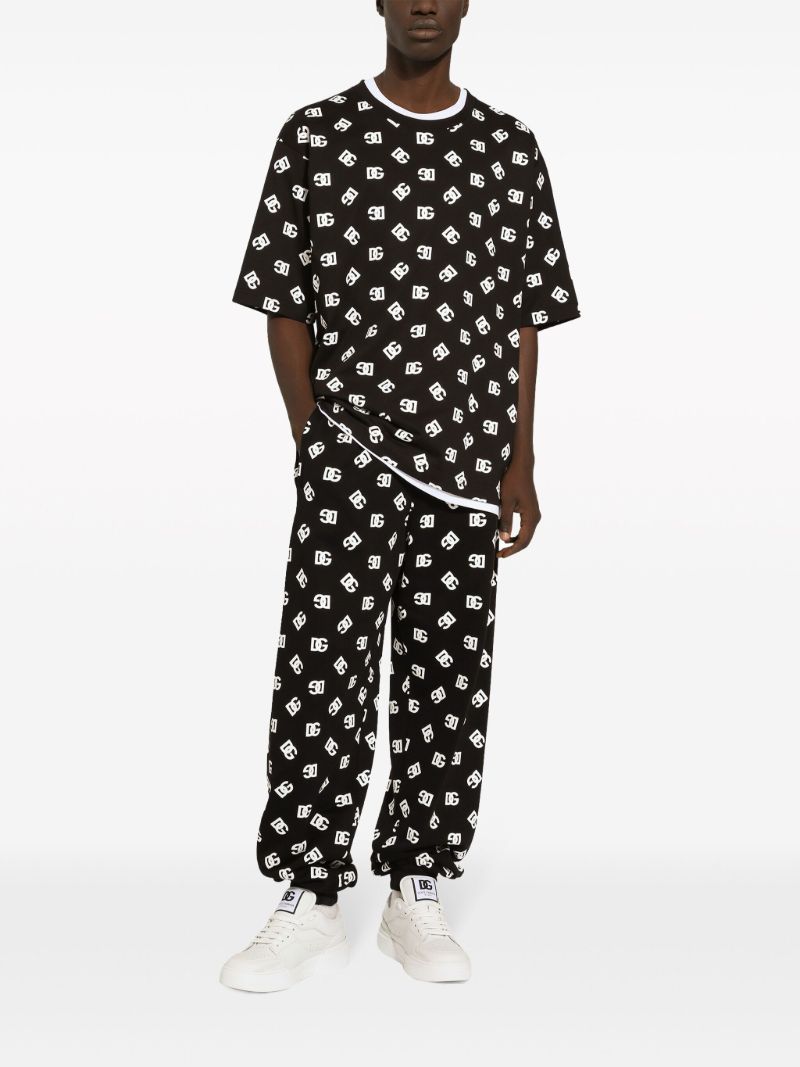 Black Dg-print Cotton T-shirt