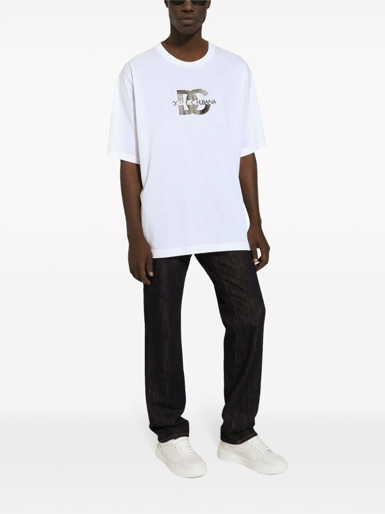 White Logo-print Cotton T-shirt