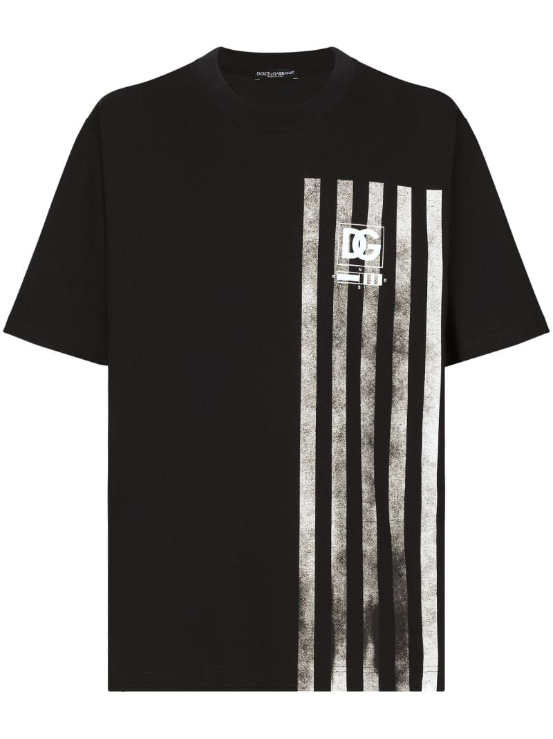 Black Marina-print Cotton T-shirt