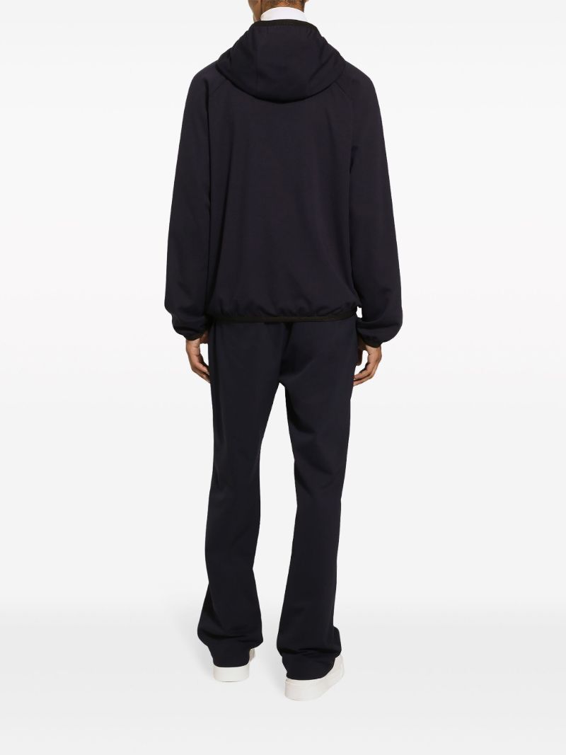 Blue Logo-plaque Hooded Jacket
