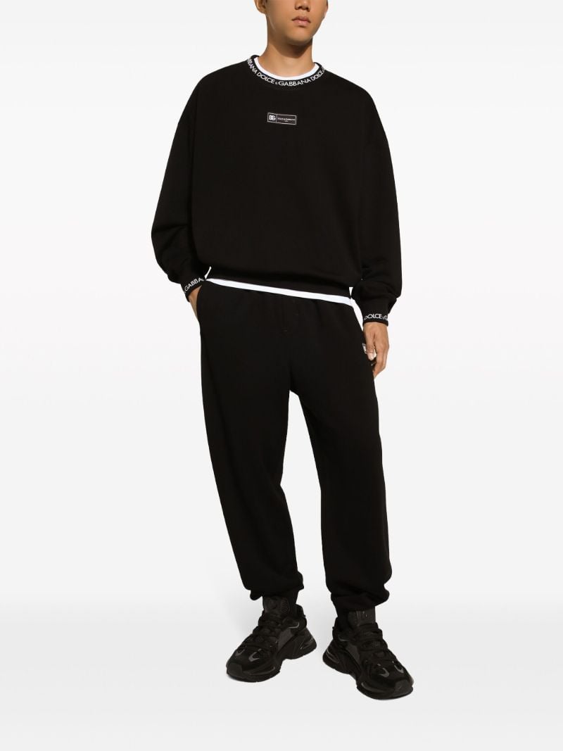 Black Logo-jacquard Trims Sweatshirt