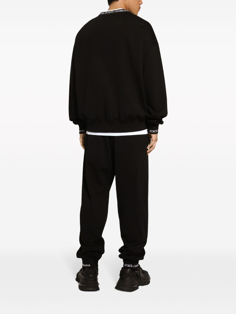Black Logo-jacquard Trims Sweatshirt