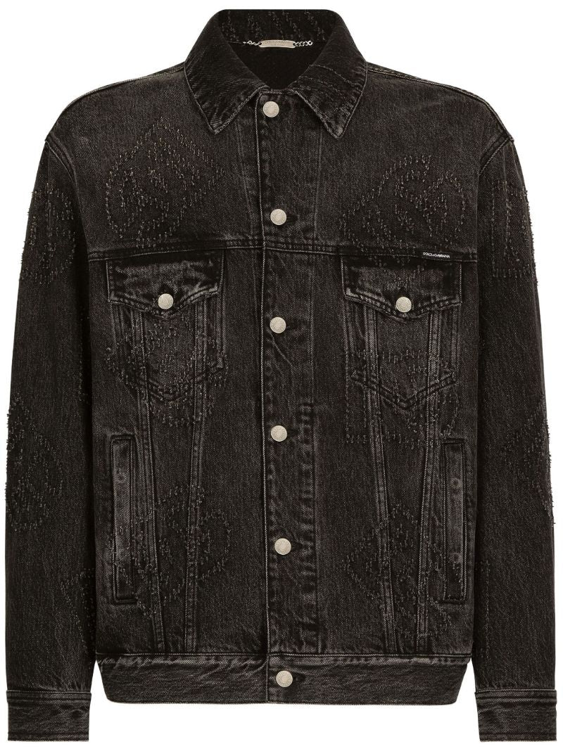Black Dg-motif Denim Jacket