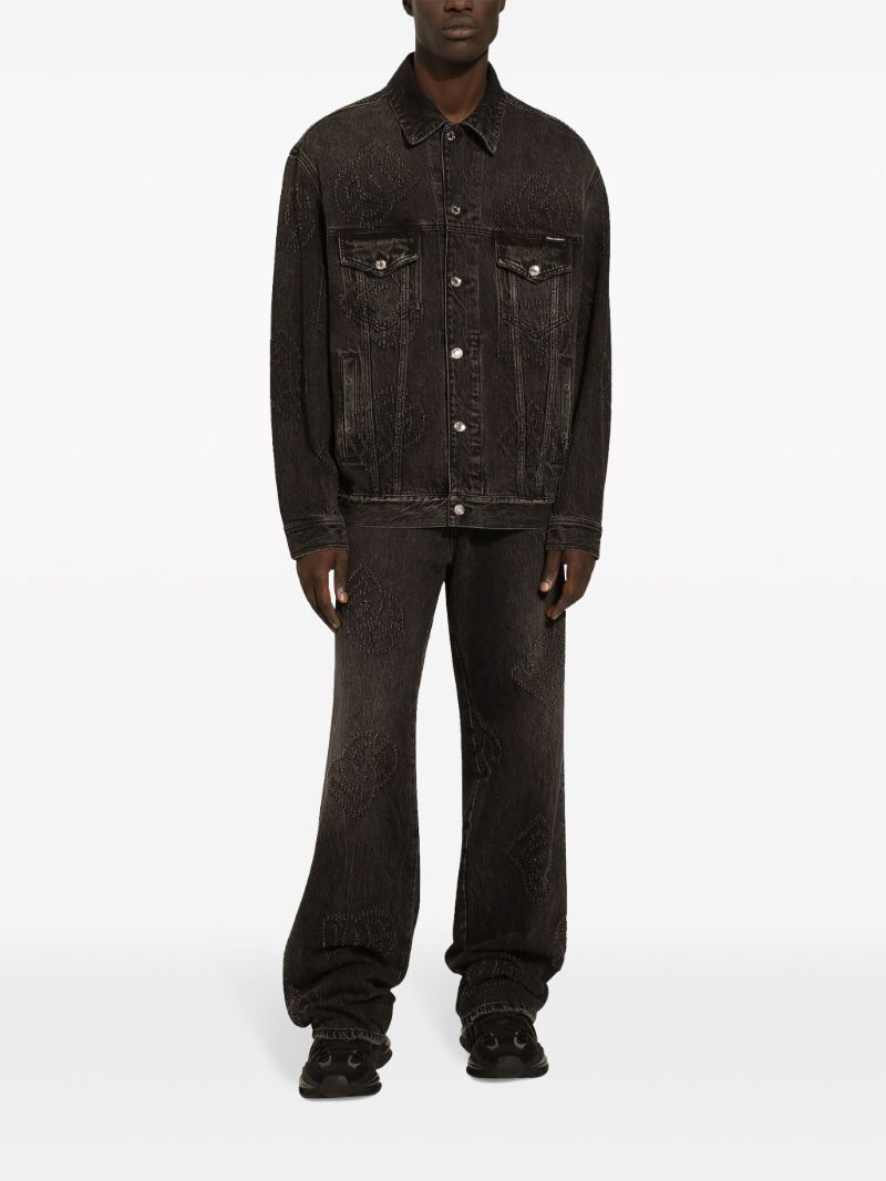 Black Dg-motif Denim Jacket