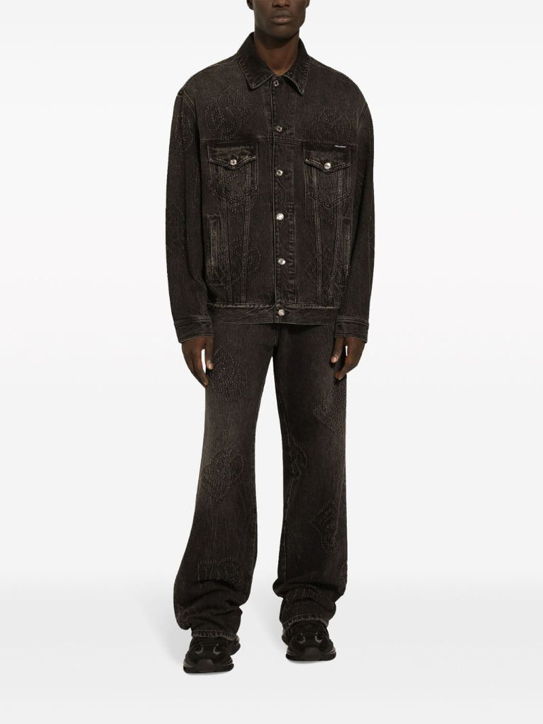 Black Dg-motif Denim Jacket