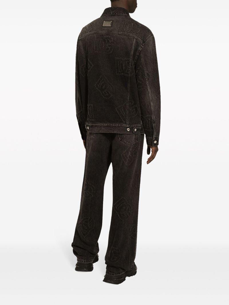 Black Dg-motif Denim Jacket