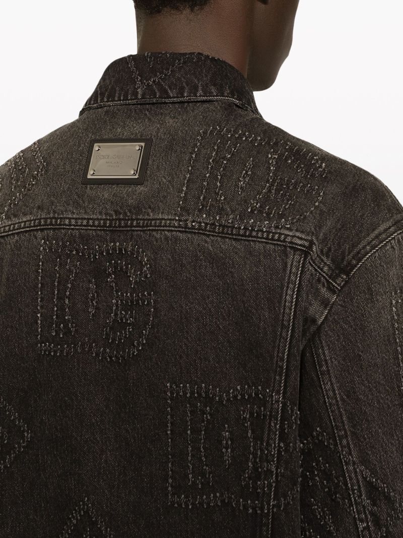 Black Dg-motif Denim Jacket