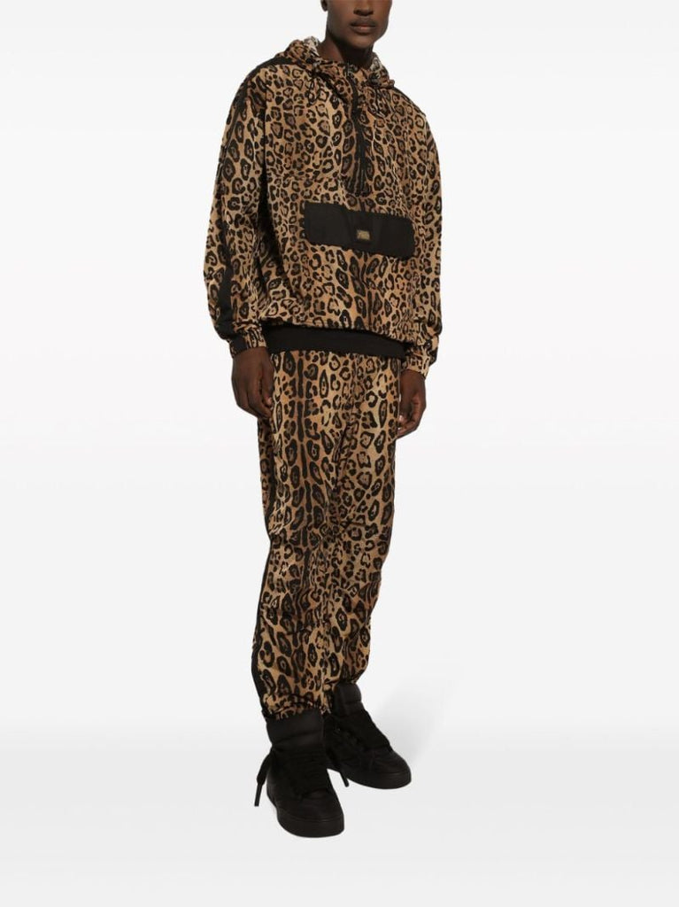 Brown Leopard-print Track Pants