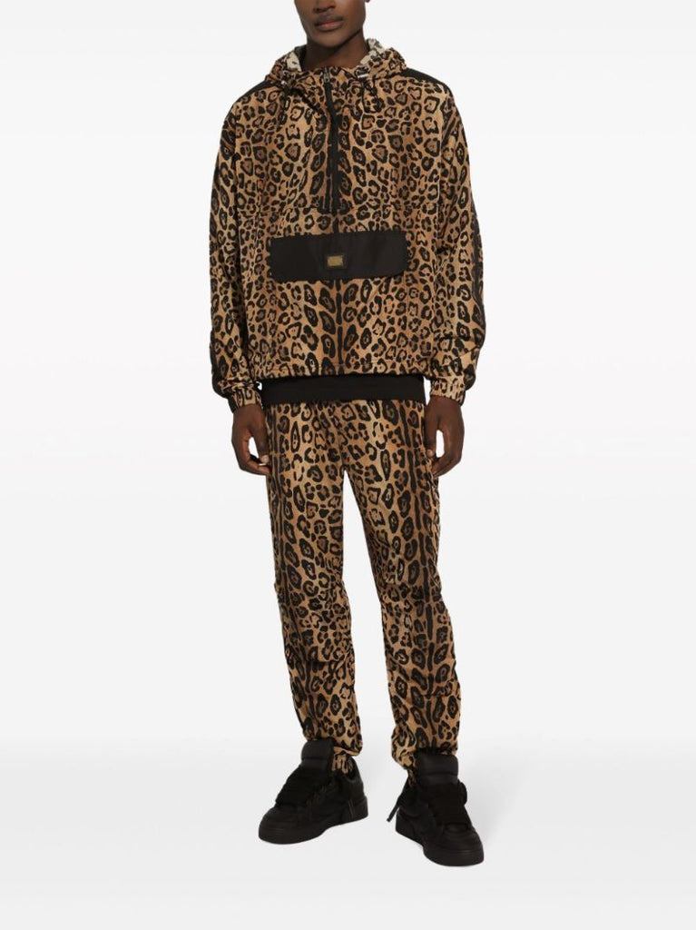 Brown Leopard-print Track Pants