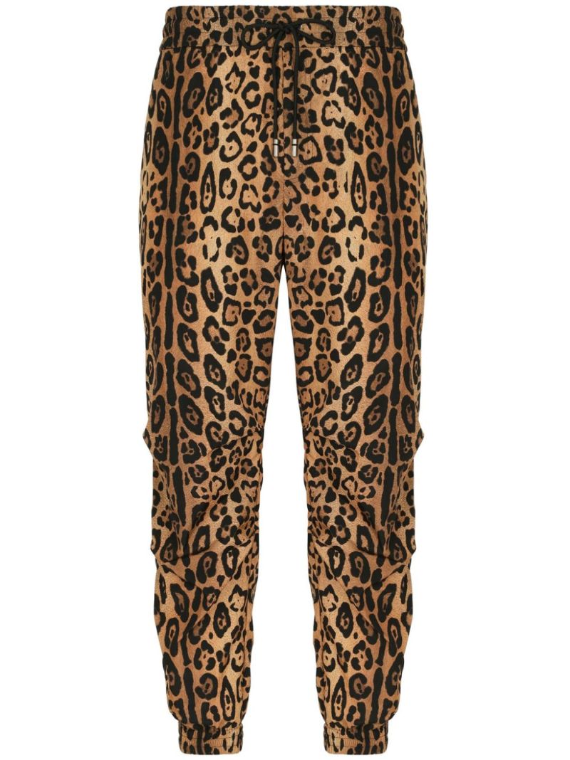 Brown Leopard-print Track Pants