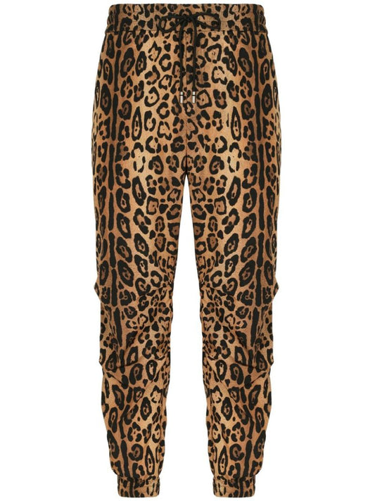 Brown Leopard-print Track Pants