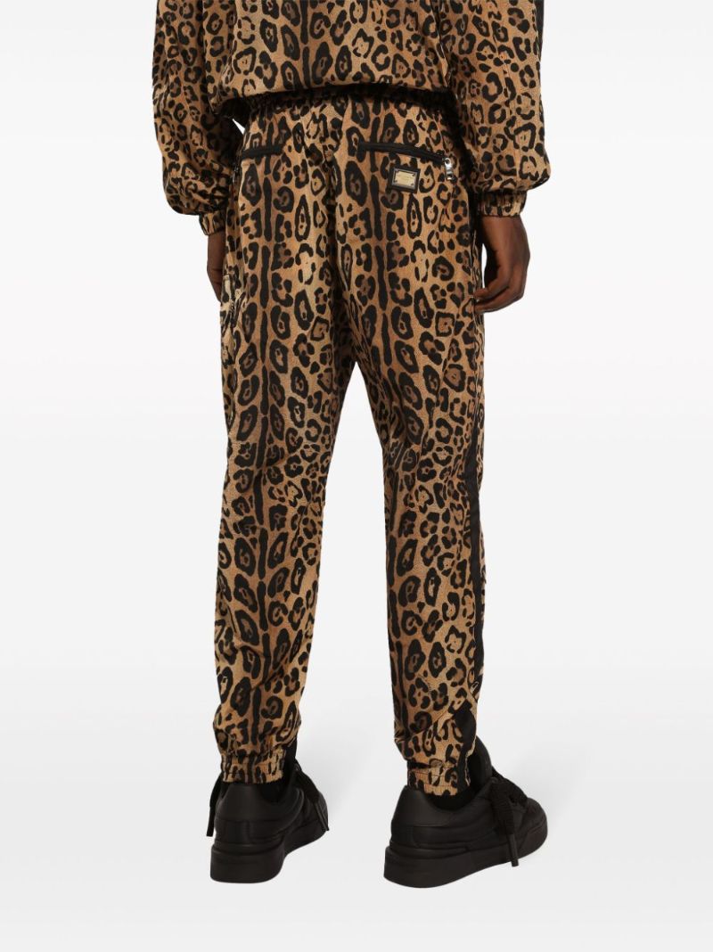 Brown Leopard-print Track Pants