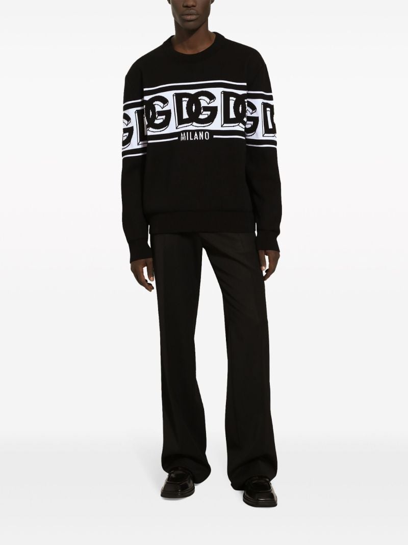 Black Logo-intarsia Sweater