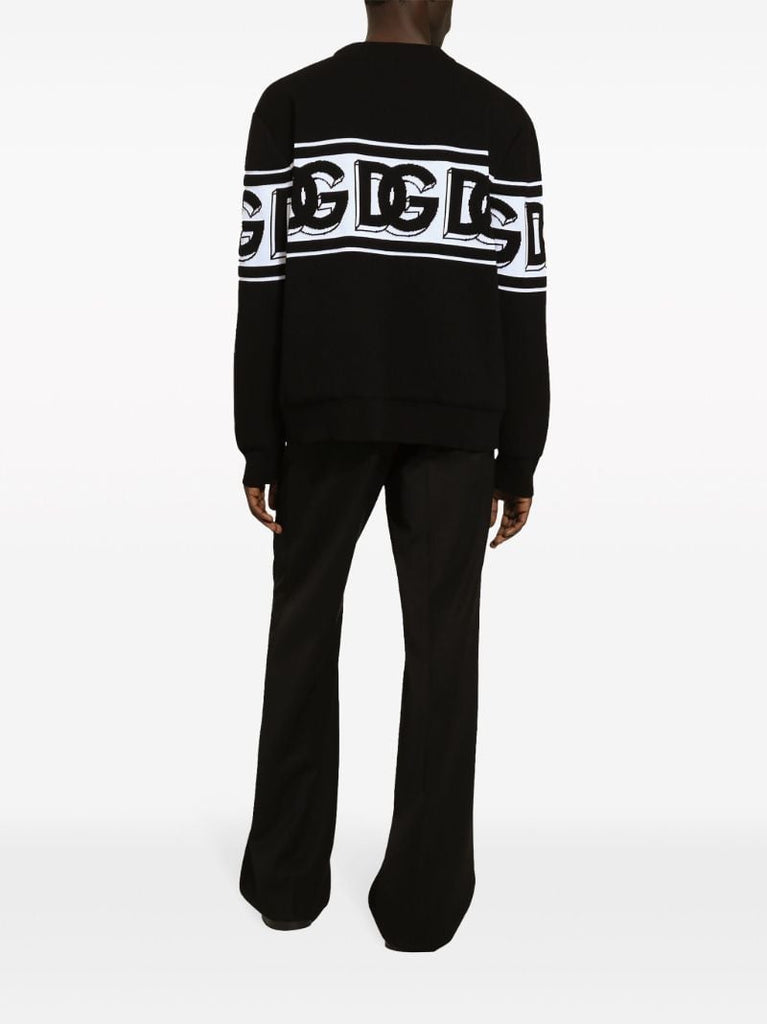 Black Logo-intarsia Sweater