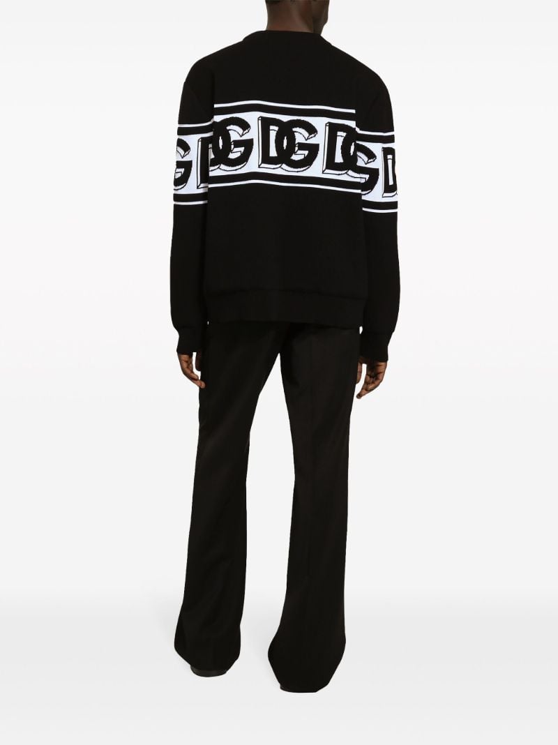 Black Logo-intarsia Sweater
