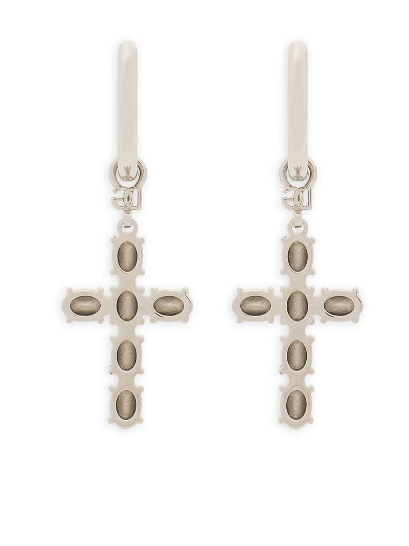 Sterling Silver Creole Crystal Earrings