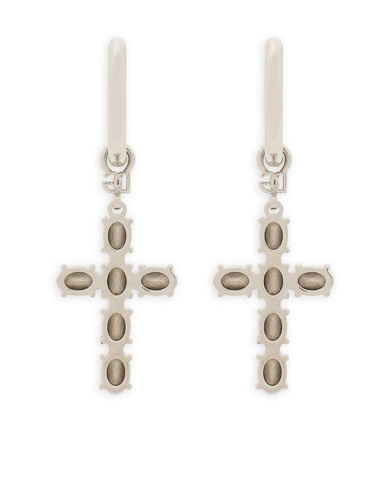 Sterling Silver Creole Crystal Earrings