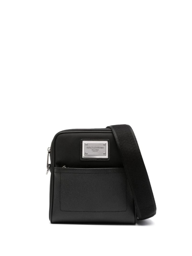 Black Logo-plaque Messenger Bag