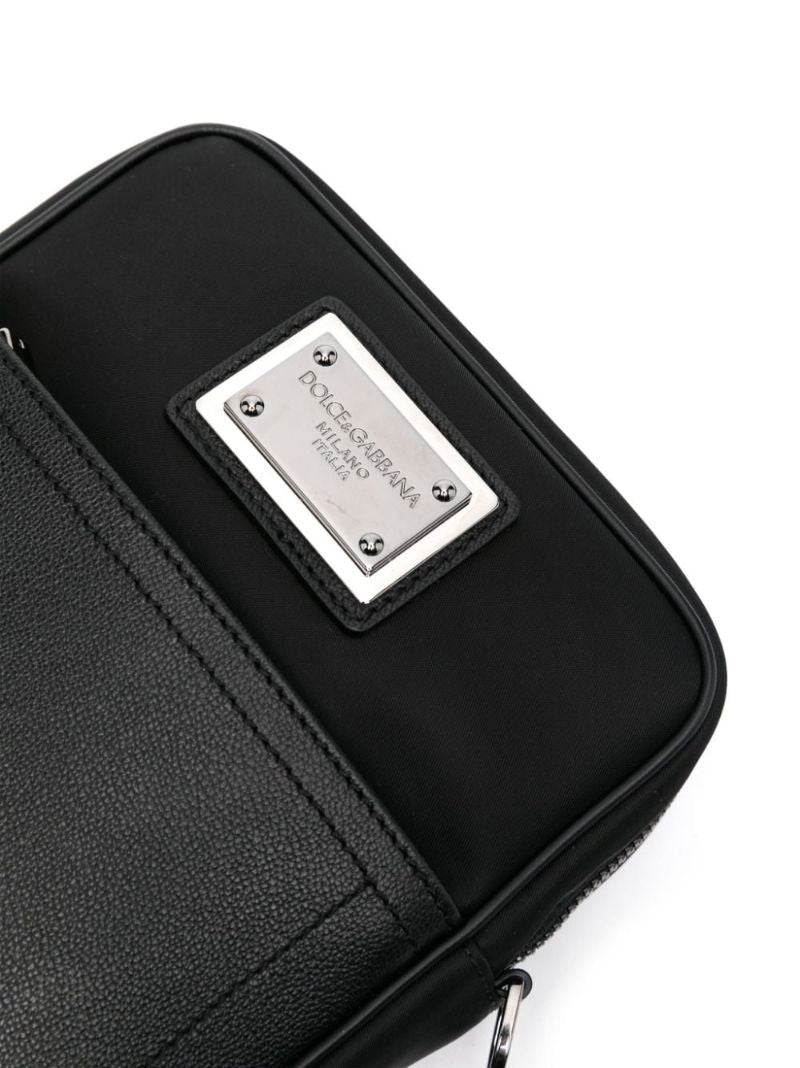 Black Logo-plaque Messenger Bag