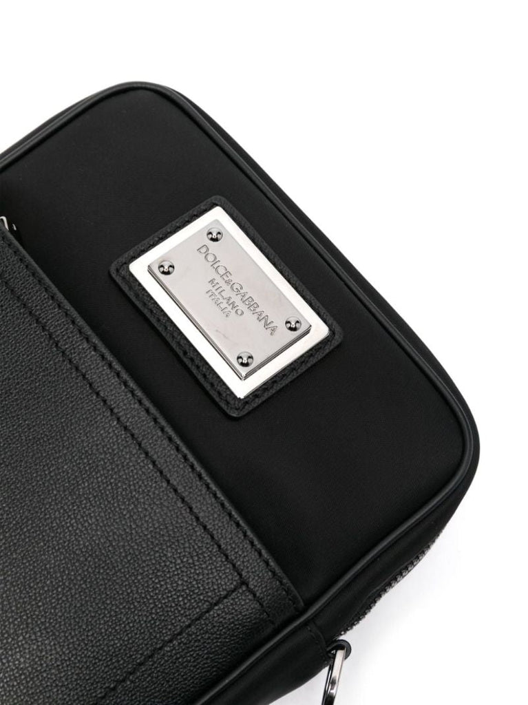 Black Logo-plaque Messenger Bag
