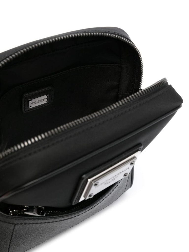 Black Logo-plaque Messenger Bag