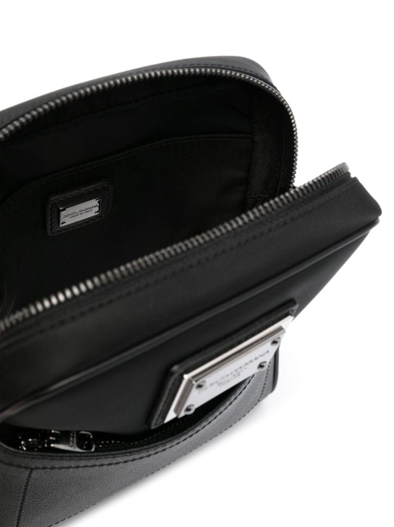 Black Logo-plaque Messenger Bag
