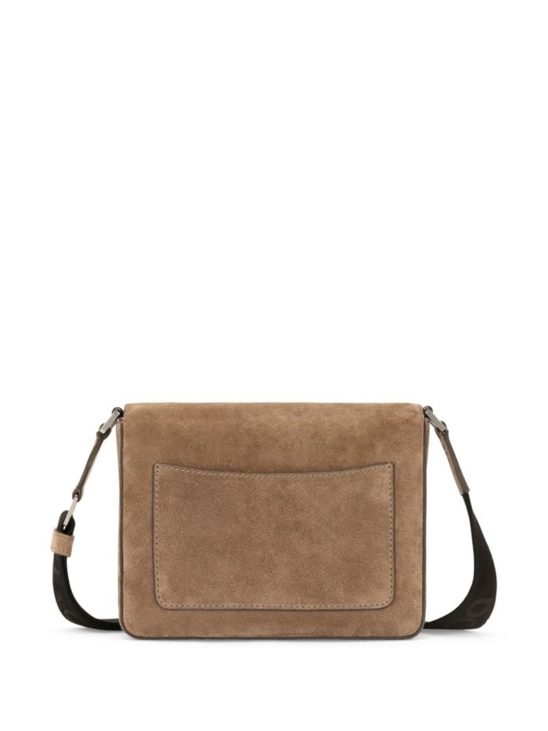 Brown Dg Logo Suede Cross Body Bag