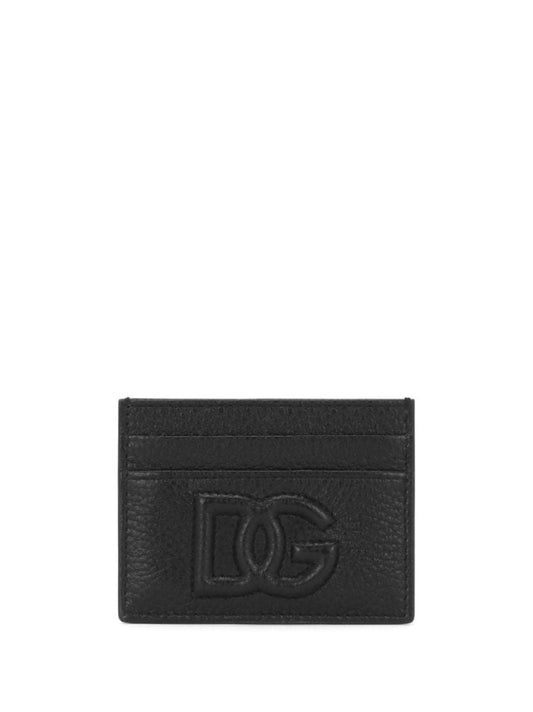 Black Logo-embossed Leather Card Holder