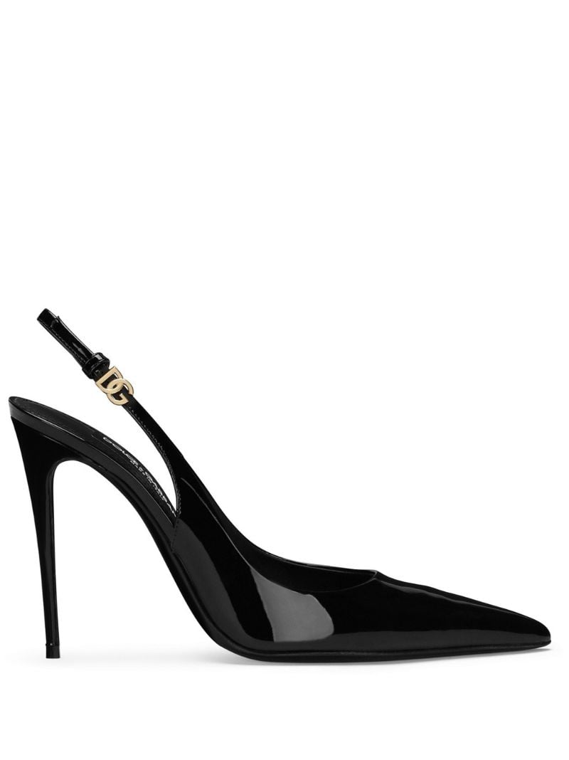 Black Lollo 105 Slingback Pumps