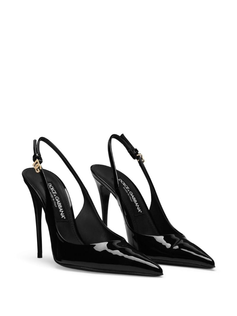 Black Lollo 105 Slingback Pumps