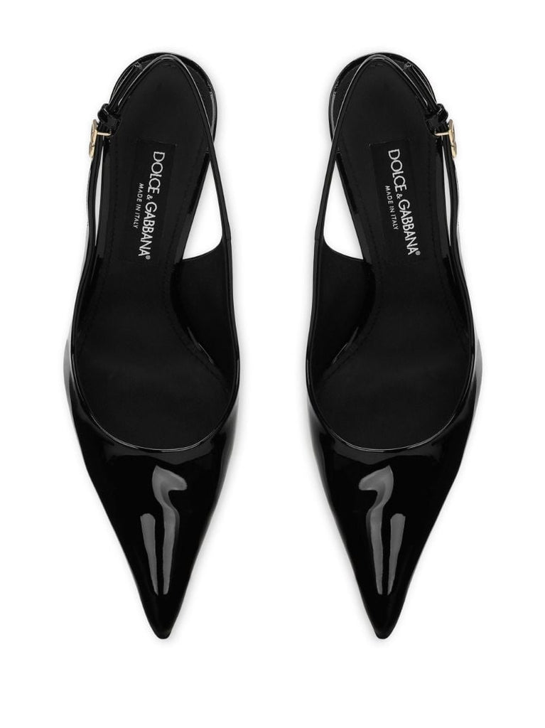 Black Lollo 105 Slingback Pumps