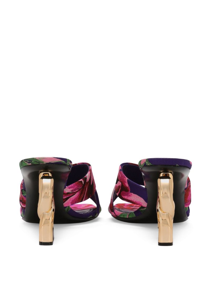 Purple 3.5 75 Jacquard Mules