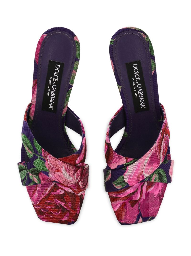 Purple 3.5 75 Jacquard Mules